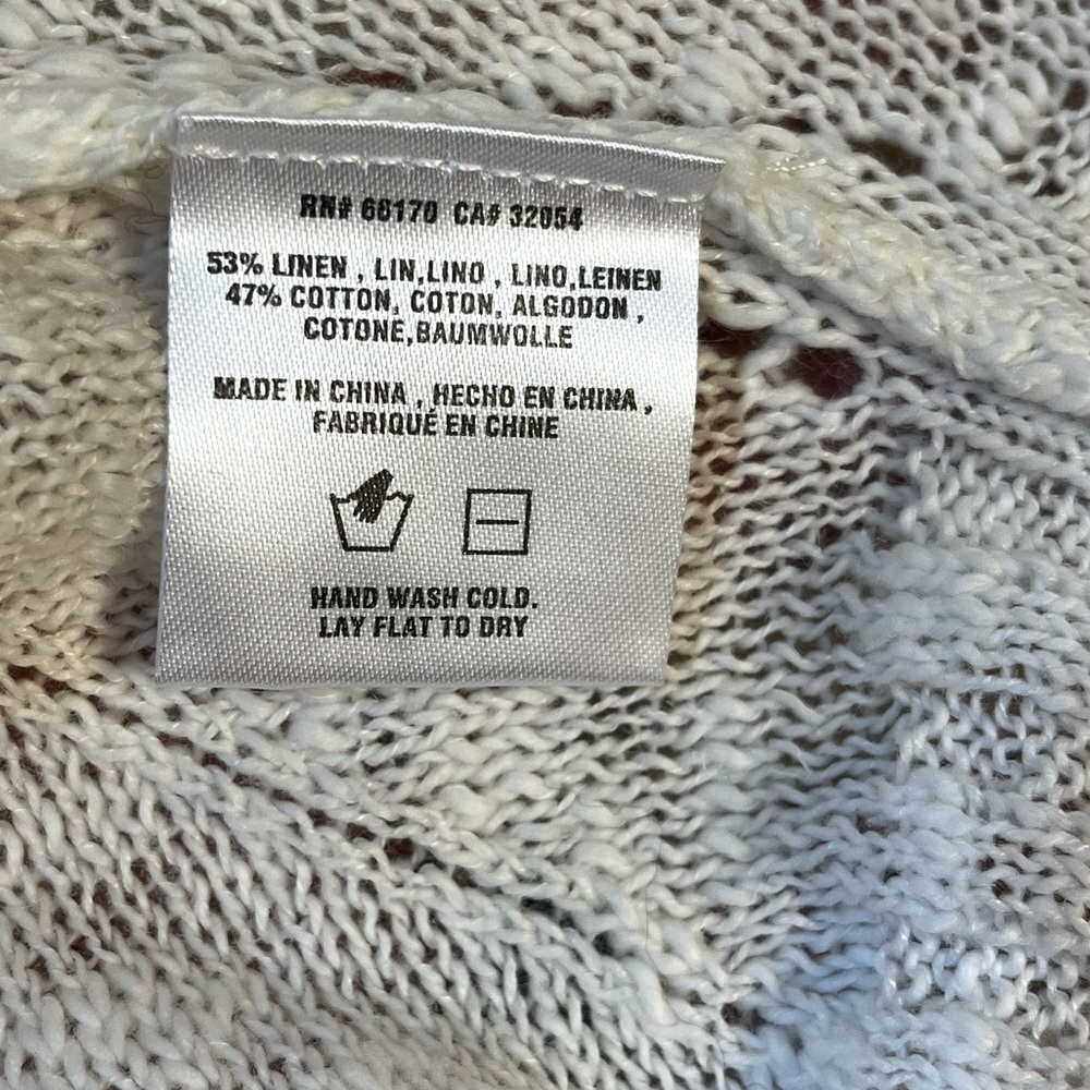 Anthropologie Linen Blend Adelina Knitted and Knotted Ivory Sweater NWT Sz Small - Picture 8 of 8
